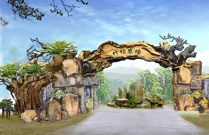 山東煙臺(tái)仿真樹大門制作 假樹大門所賦予的神藝術(shù)