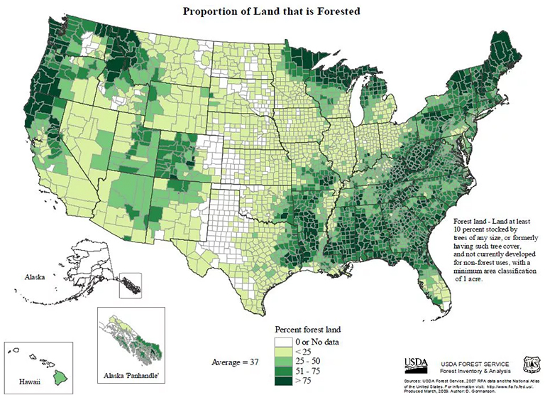 美國各州和州按林木種植密度計算的林木密度.jpg 美國各州和州按林木種植密度計算的林木密度