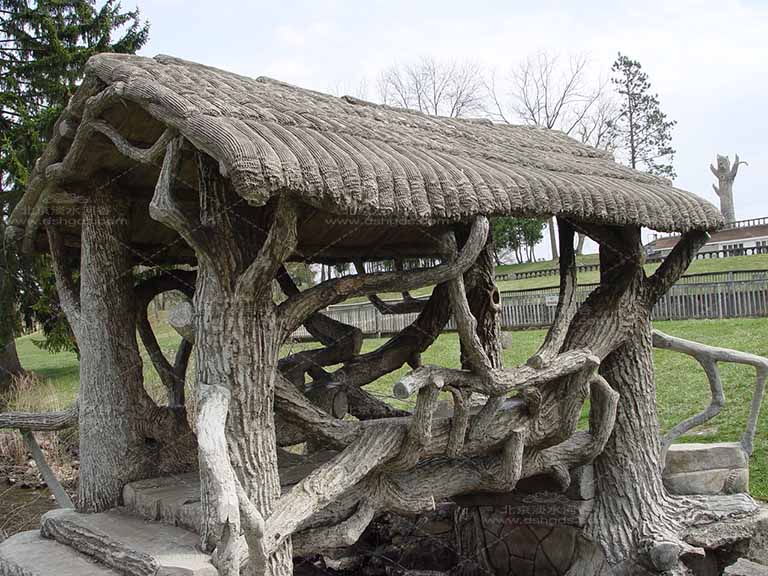 水泥仿木涼亭.jpg 水泥仿木涼亭