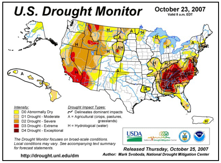 美國干旱監測圖