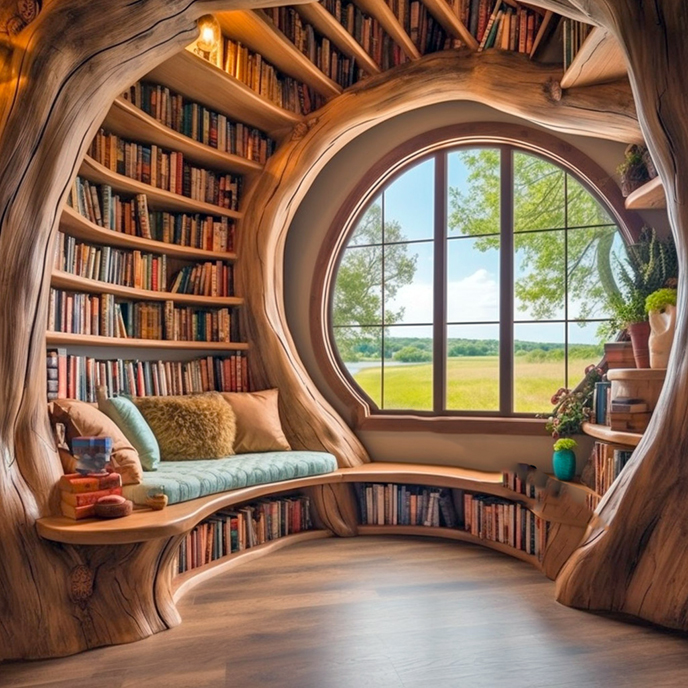 水泥仿木書架.jpg 水泥仿木書架