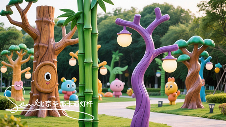 水泥仿木燈桿.jpg 水泥仿木燈桿