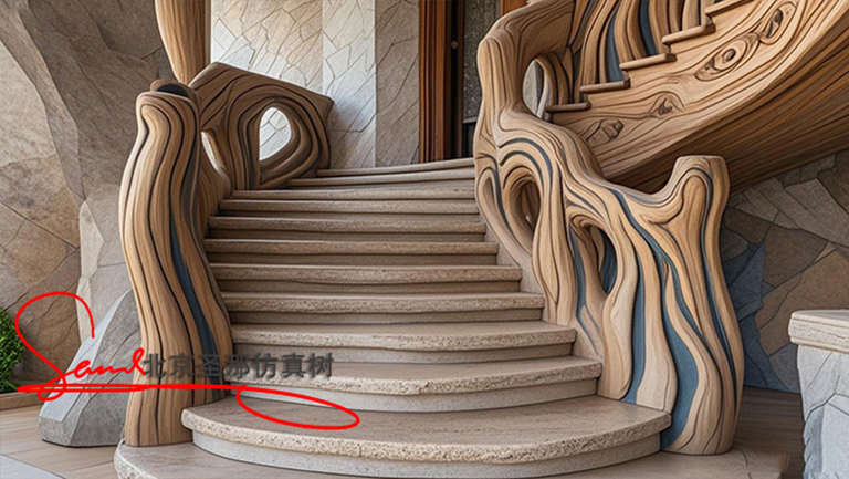 水泥仿木樓梯.jpg 水泥仿木樓梯